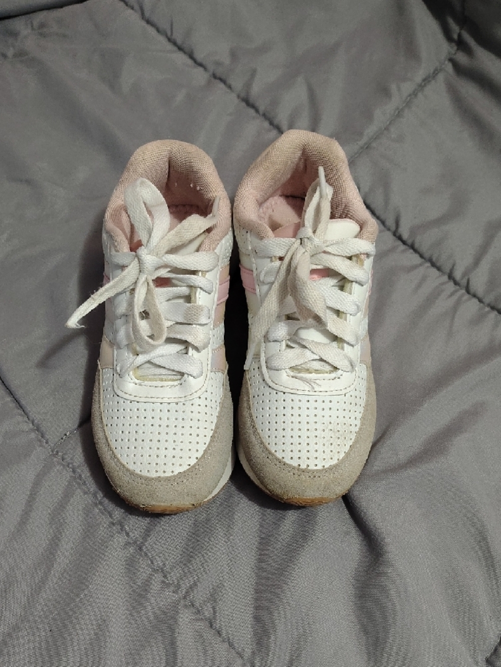 Nautica White and Light Pink Girls Athletic Sneakers - Picture 3 of 7